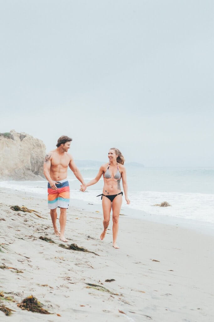 walking, beach, couple, resort, vacation, holding hands, paradise, nature, leisure