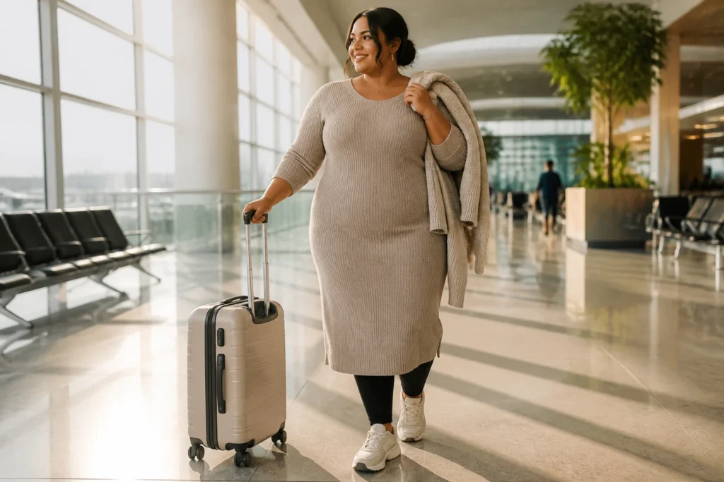 9 Plus Size Flight Outfit Ideas for Comfortable Travel: Fly in Style